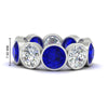 Load image into Gallery viewer, 10-carat-bezel-set-round-diamond-eternity-band-with-sapphire-in-white-gold-FDEWB10558ROGSABLANGLE3-10.00CT-NL-WG
