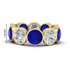 Load image into Gallery viewer, 10-carat-bezel-set-round-diamond-eternity-band-with-sapphire-in-yellow-gold-FDEWB10558ROGSABLANGLE3-10.00CT-NL-YG