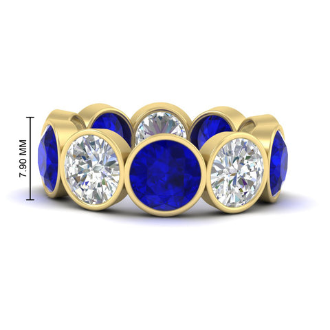 10-carat-bezel-set-round-diamond-eternity-band-with-sapphire-in-yellow-gold-FDEWB10558ROGSABLANGLE3-10.00CT-NL-YG