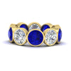Load image into Gallery viewer, 10-carat-bezel-set-round-diamond-eternity-band-with-sapphire-in-yellow-gold-FDEWB10558ROGSABLANGLE3-10.00CT-NL-YG