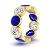 Load image into Gallery viewer, 10-carat-bezel-set-round-diamond-eternity-band-with-sapphire-in-yellow-gold-FDEWB10558ROGSABLANGLE3-10.00CT-NL-YG