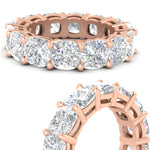 Load image into Gallery viewer, 10-carat-cushion-cut-diamond-eternity-wedding-band-in-rose-gold-FDEWB9296CUANGLE3-10.00CT-NL-RG
