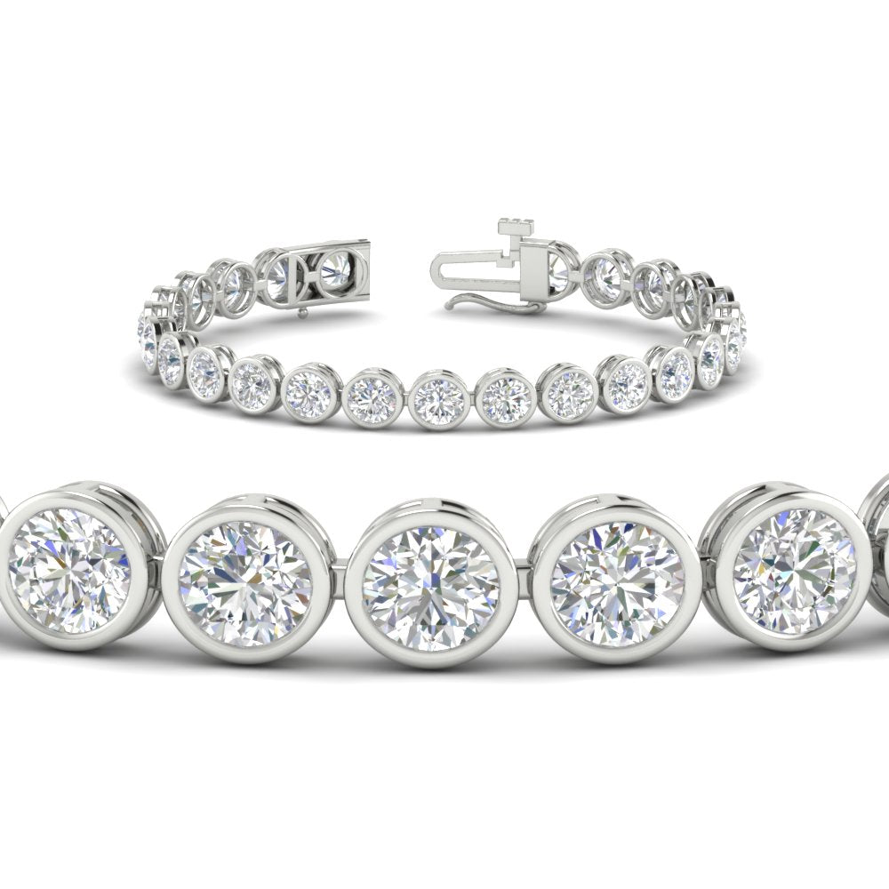 10 Carat Diamond Bezel Set Tennis Bracelet