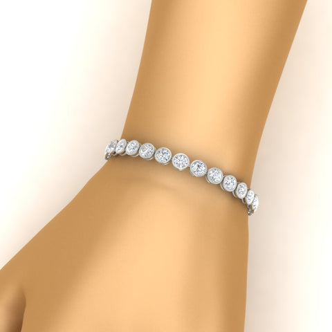 10 Carat Diamond Bezel Set Tennis Bracelet