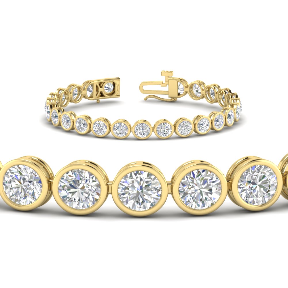 10 Carat Diamond Bezel Set Tennis Bracelet