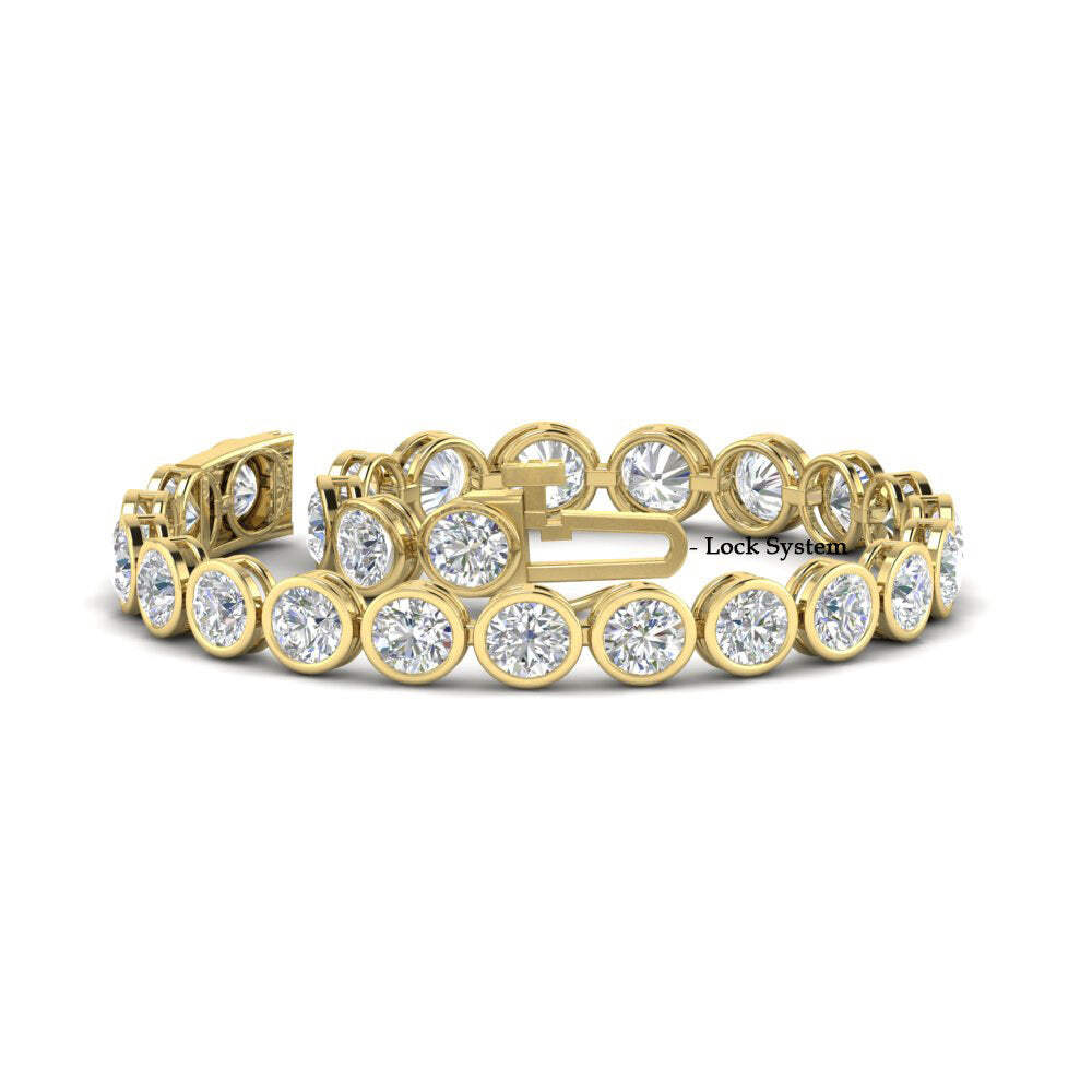 10 Carat Diamond Bezel Set Tennis Bracelet