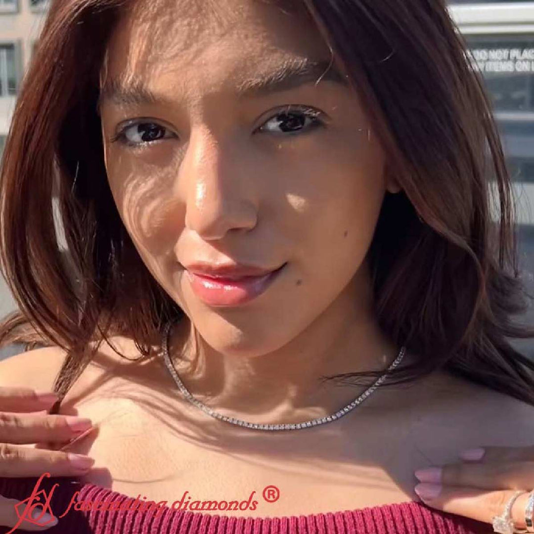 Round Diamond Tennis Choker Necklace