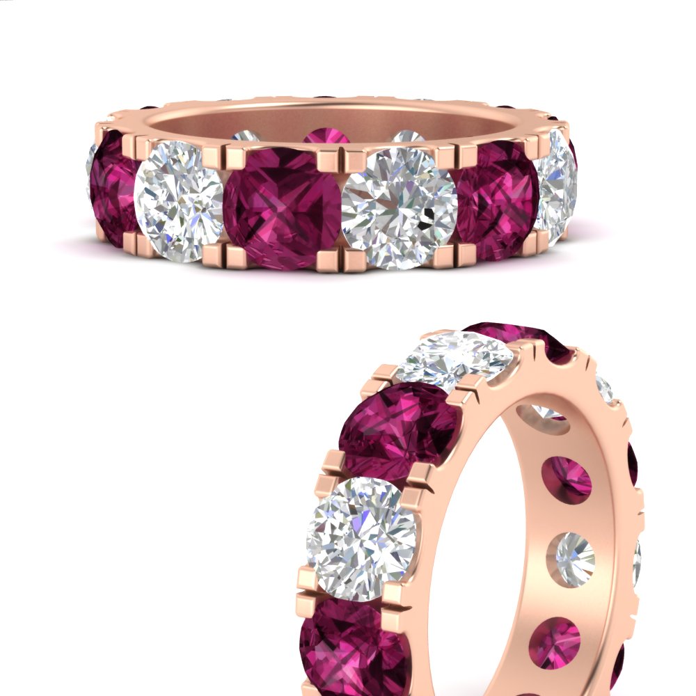 10 Carat Double Prong Round Diamond Eternity Band