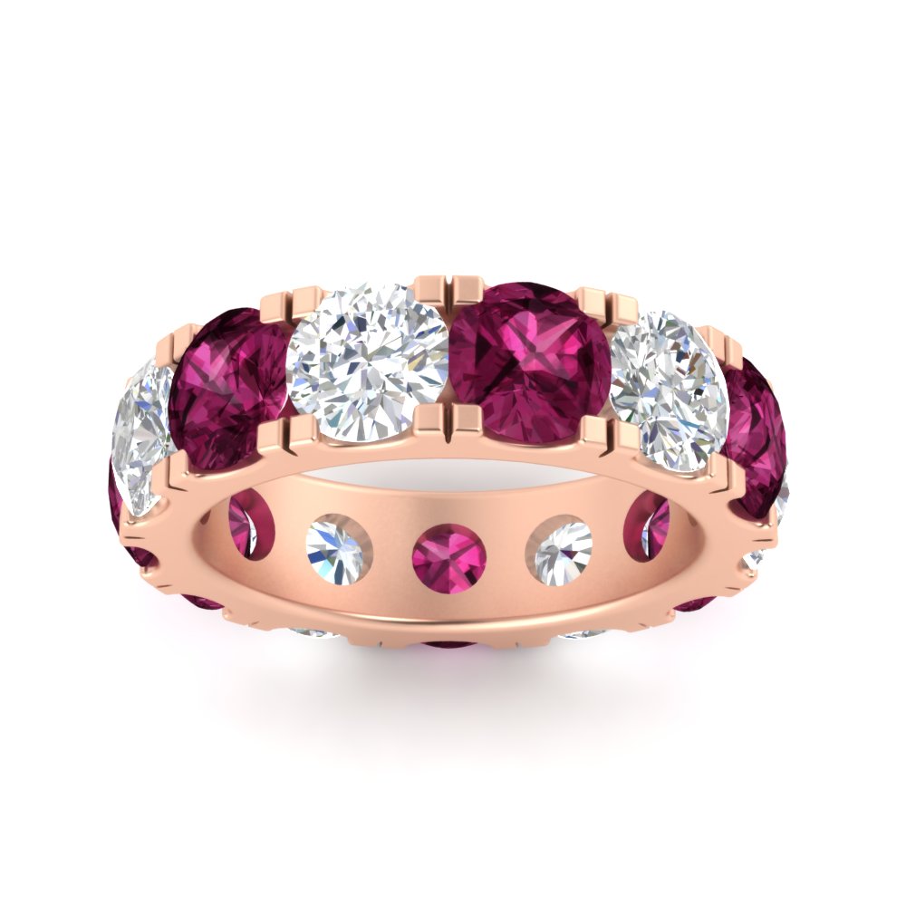 10 Carat Double Prong Round Diamond Eternity Band