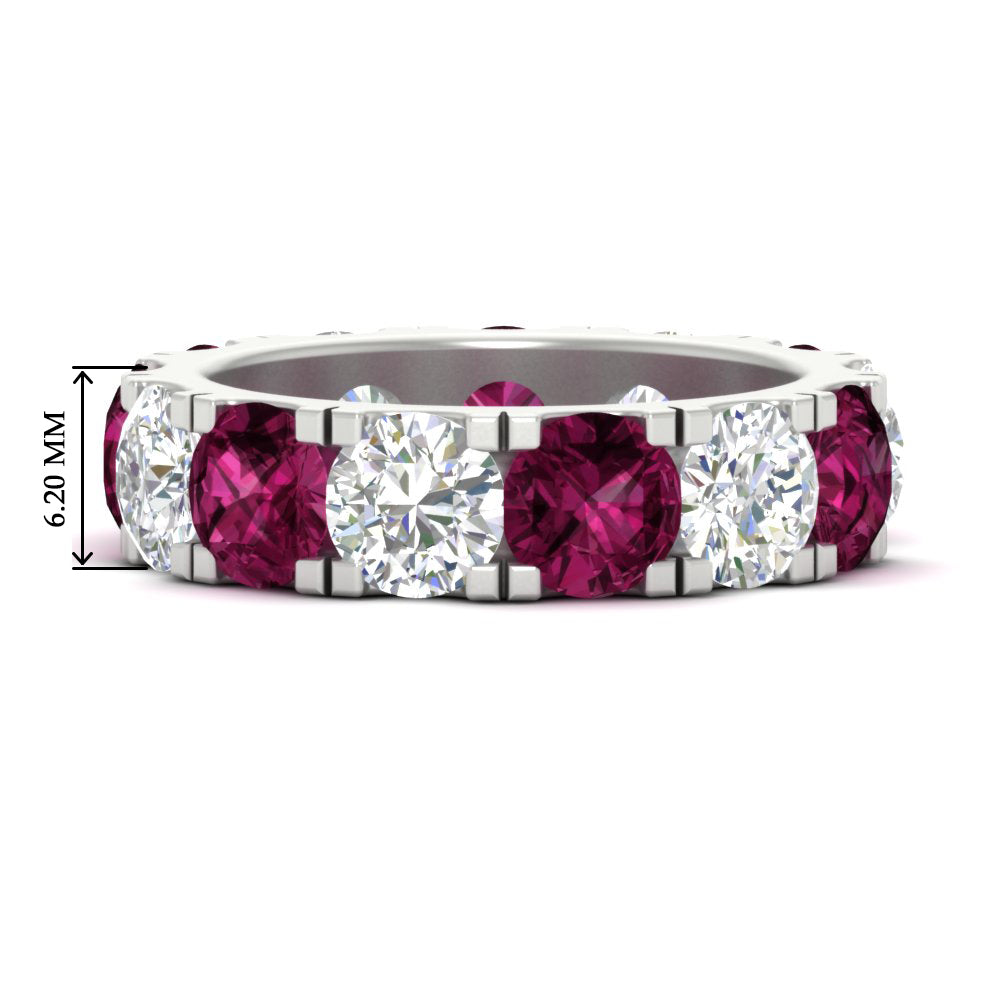 10 Carat Double Prong Round Diamond Eternity Band