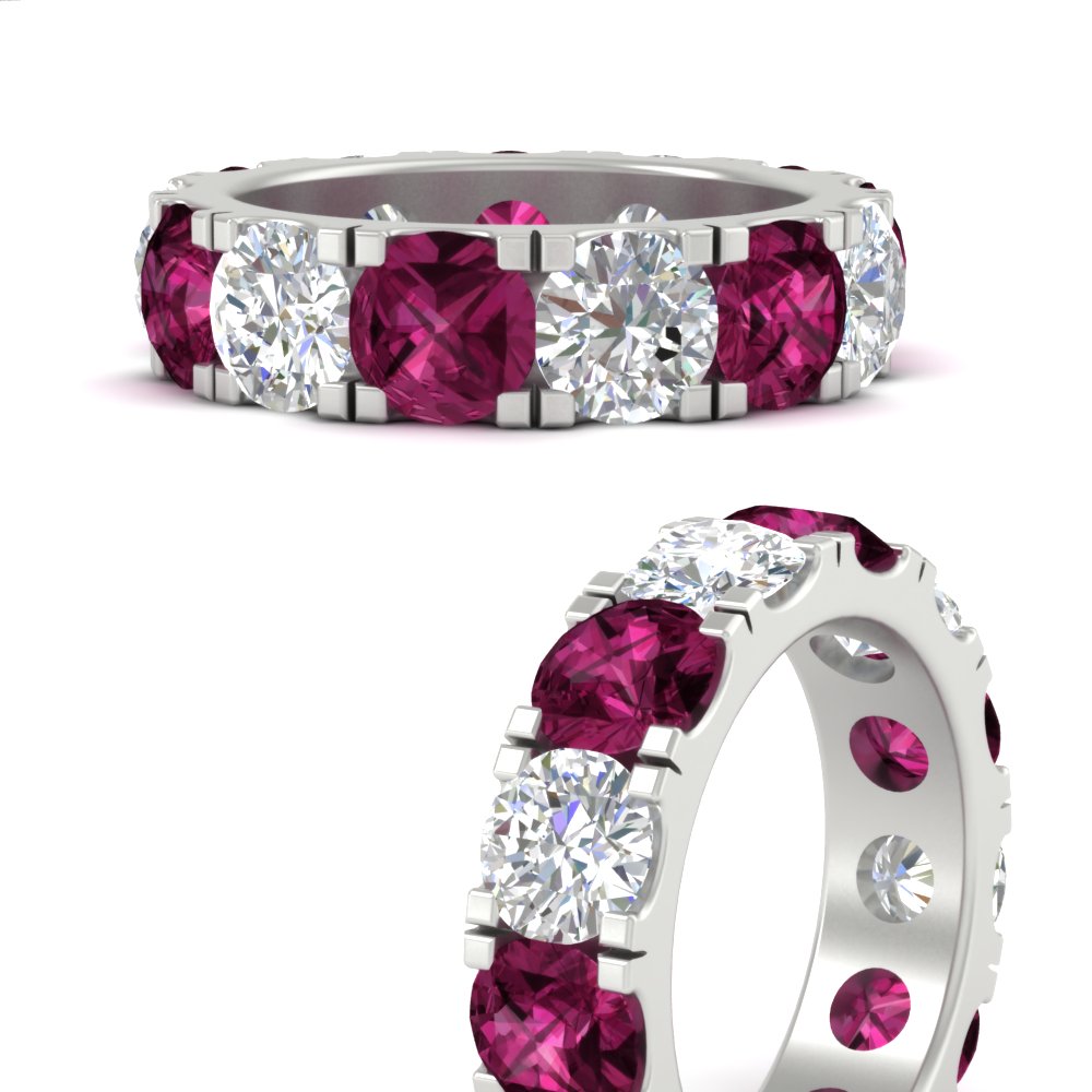 10 Carat Double Prong Round Diamond Eternity Band