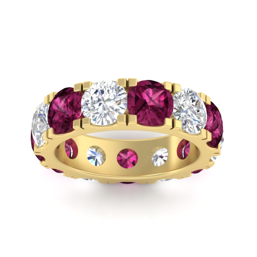 10 Carat Double Prong Round Diamond Eternity Band