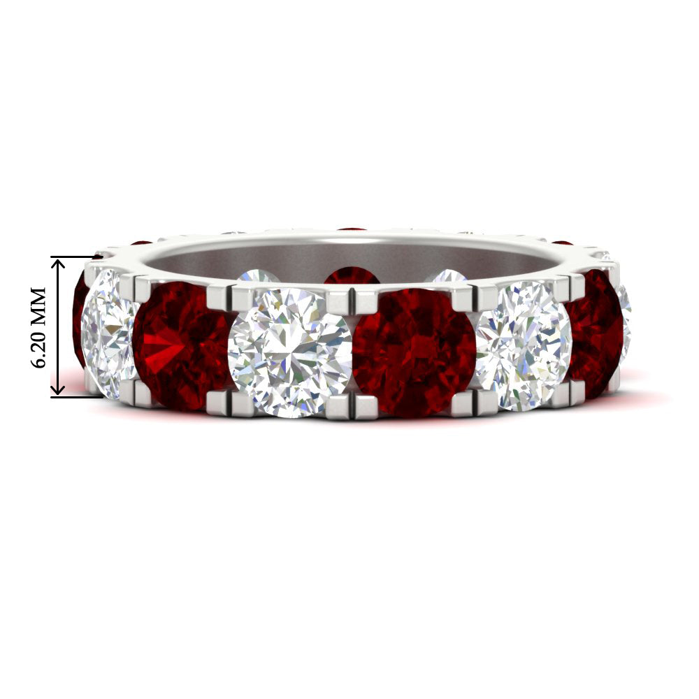 10 Carat Double Prong Round Diamond Eternity Band