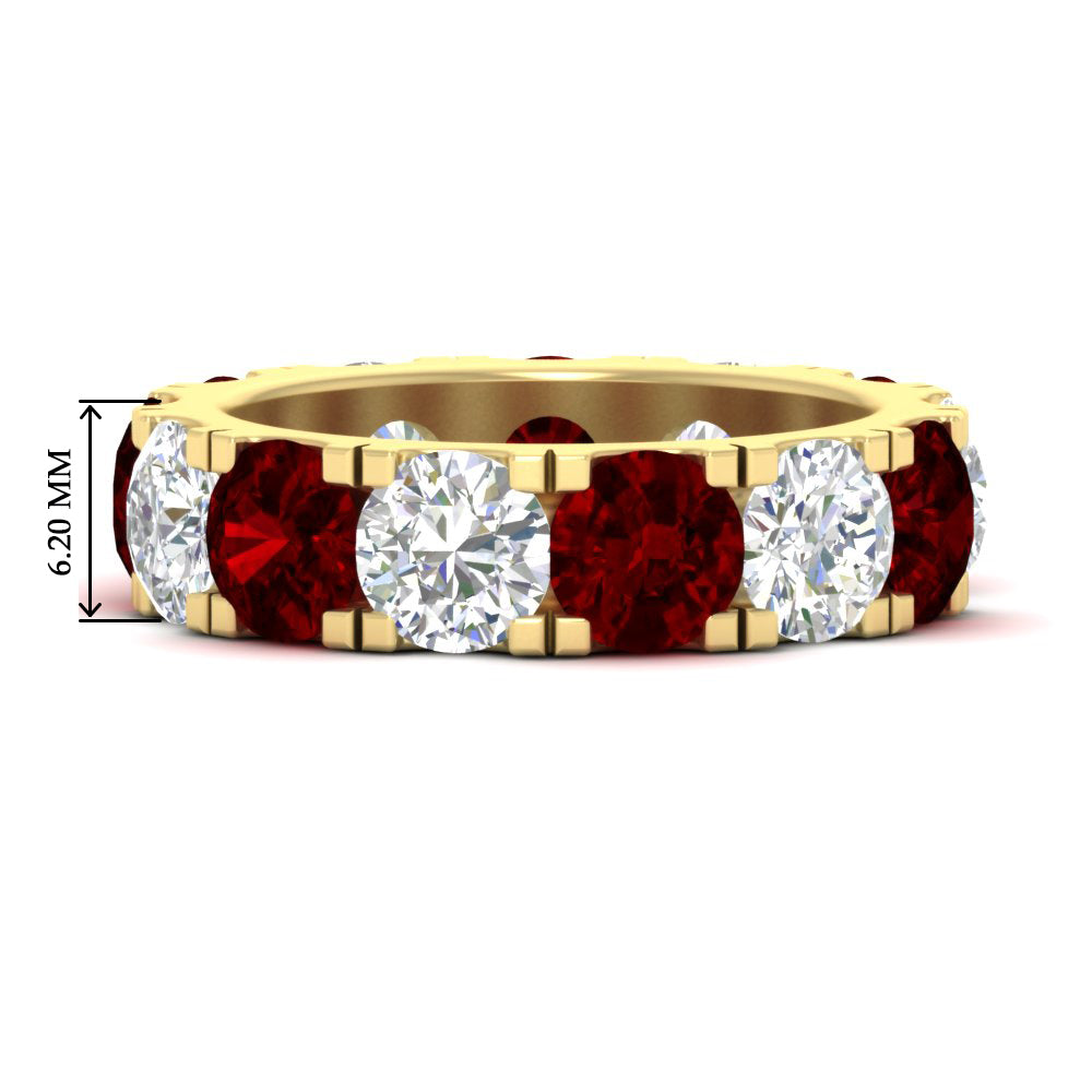 10 Carat Double Prong Round Diamond Eternity Band