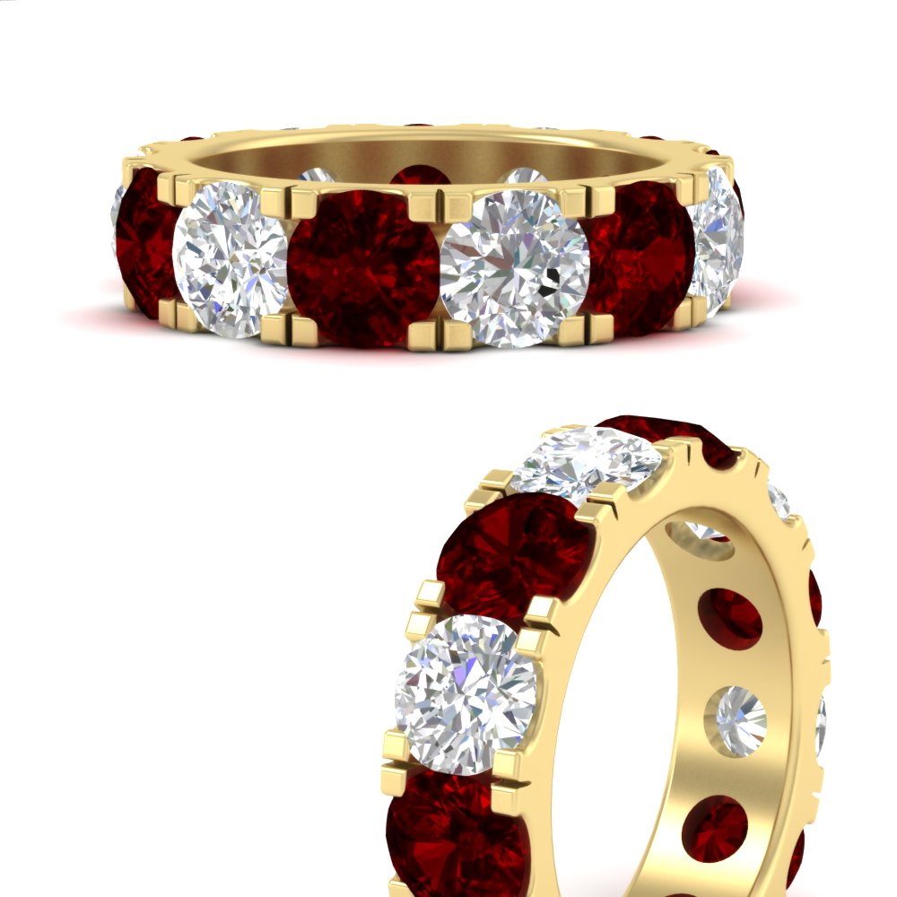 10 Carat Double Prong Round Diamond Eternity Band