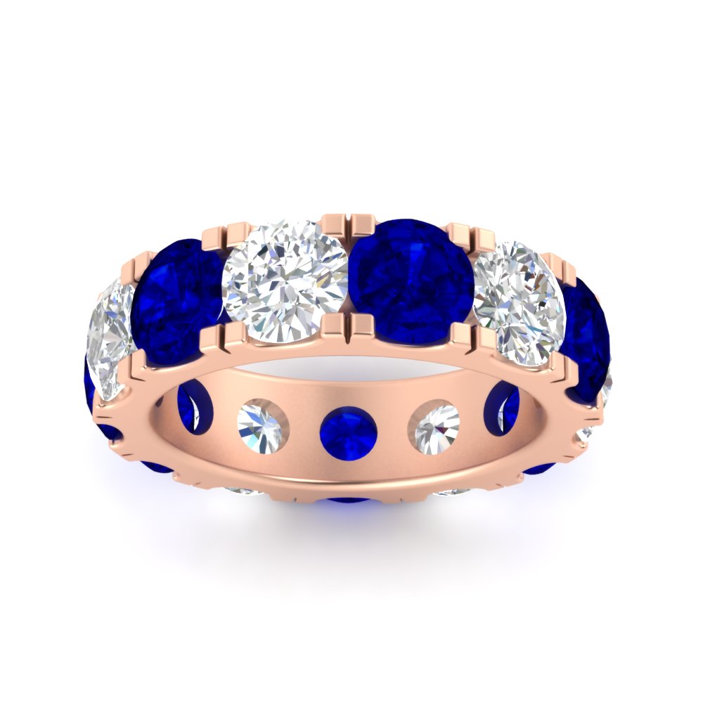 10 Carat Double Prong Round Diamond Eternity Band