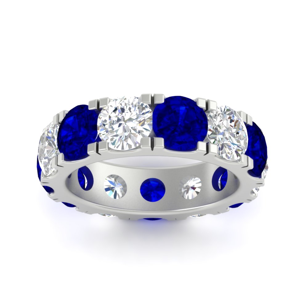 10 Carat Double Prong Round Diamond Eternity Band