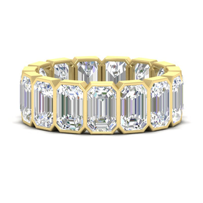 10 Carat Emerald cut Bezel Eternity Diamond Band