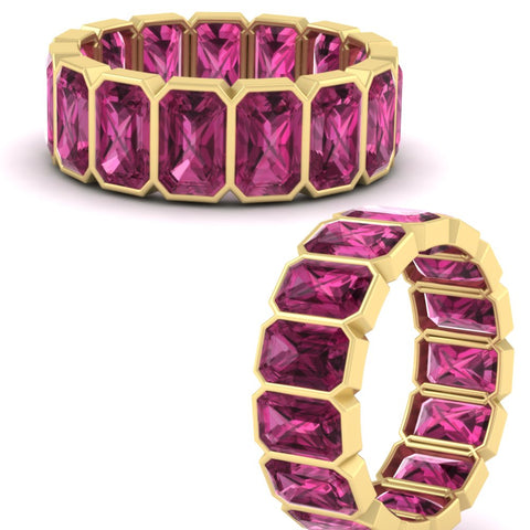 10-carat-emerald-cut-bezel-eternity-pink-sapphire-wedding-band-in-yellow-gold-FD10417EMBGSADRPIANGLE3-10.00CT-NL-YG