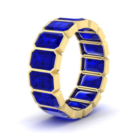 10-carat-emerald-cut-bezel-eternity-sapphire-wedding-band-in-yellow-gold-FD10417EMBGSABLANGLE2-10.00CT-NL-YG