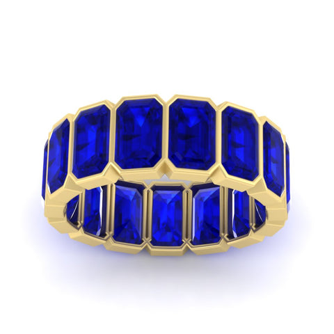 10-carat-emerald-cut-bezel-eternity-sapphire-wedding-band-in-yellow-gold-FD10417EMBGSABLANGLE5-10.00CT-NL-YG