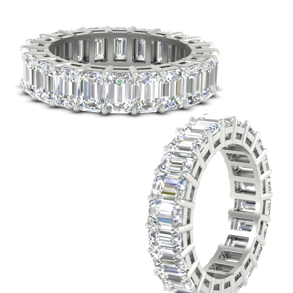10 Carat Emerald Cut Eternity Band Ring