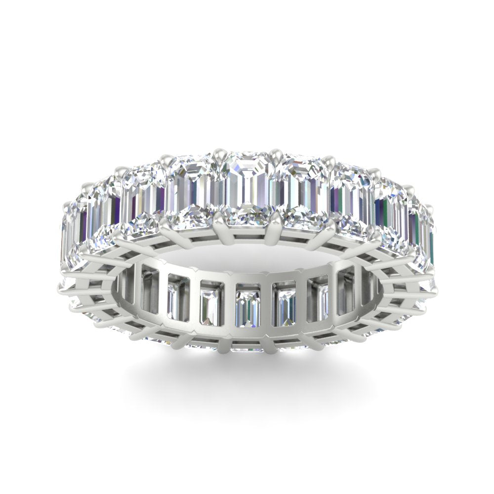 10 Carat Emerald Cut Eternity Band Ring