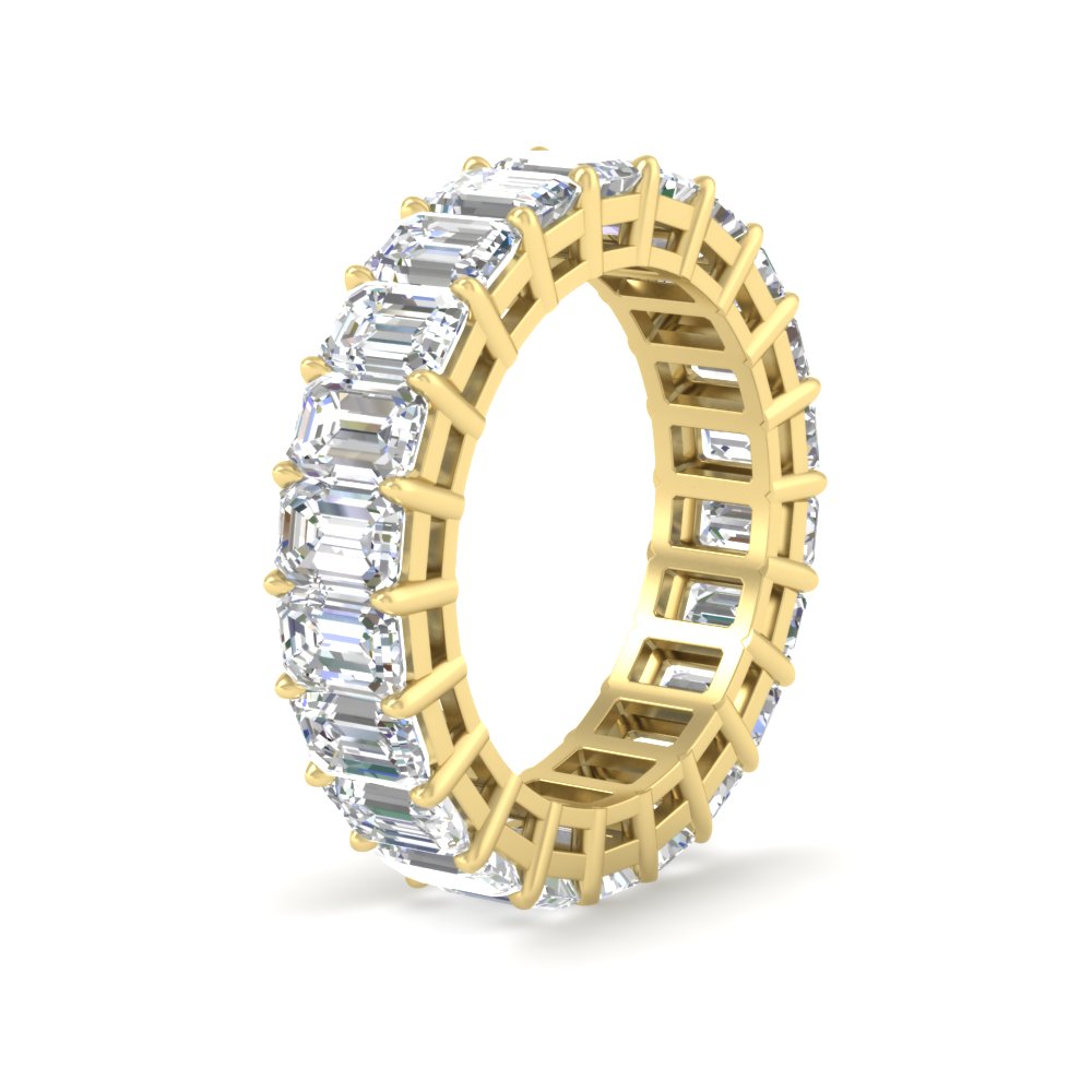 10 Carat Emerald Cut Eternity Band Ring