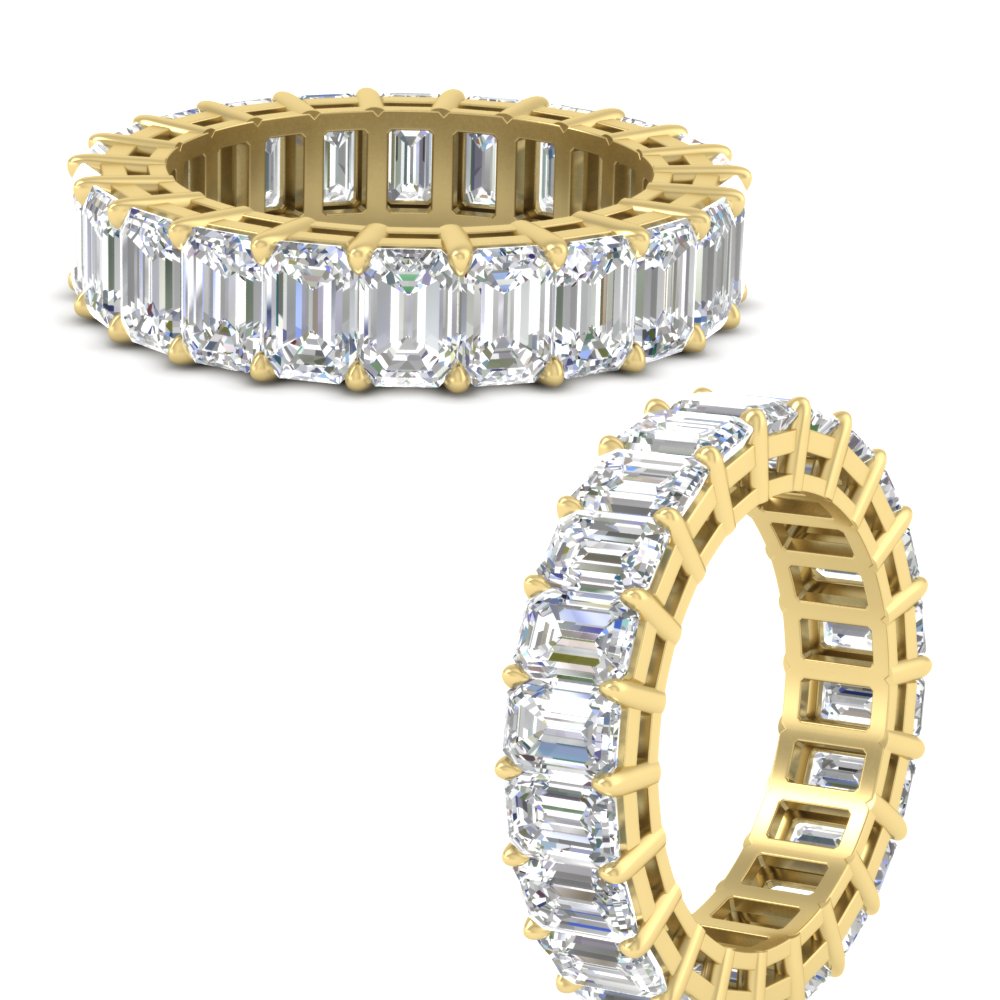 10 Carat Emerald Cut Eternity Band Ring