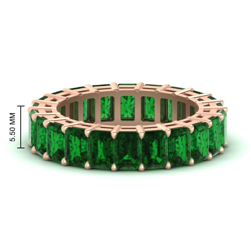 10 Carat Emerald Cut Eternity Band Ring