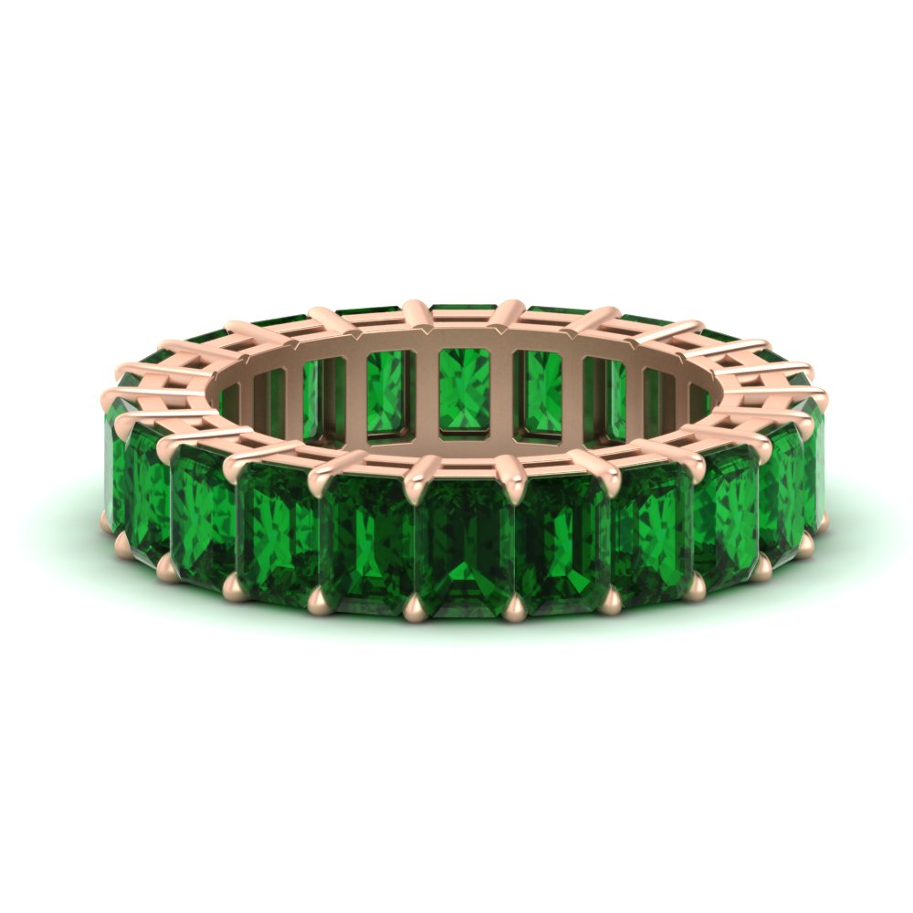 10 Carat Emerald Cut Eternity Band Ring