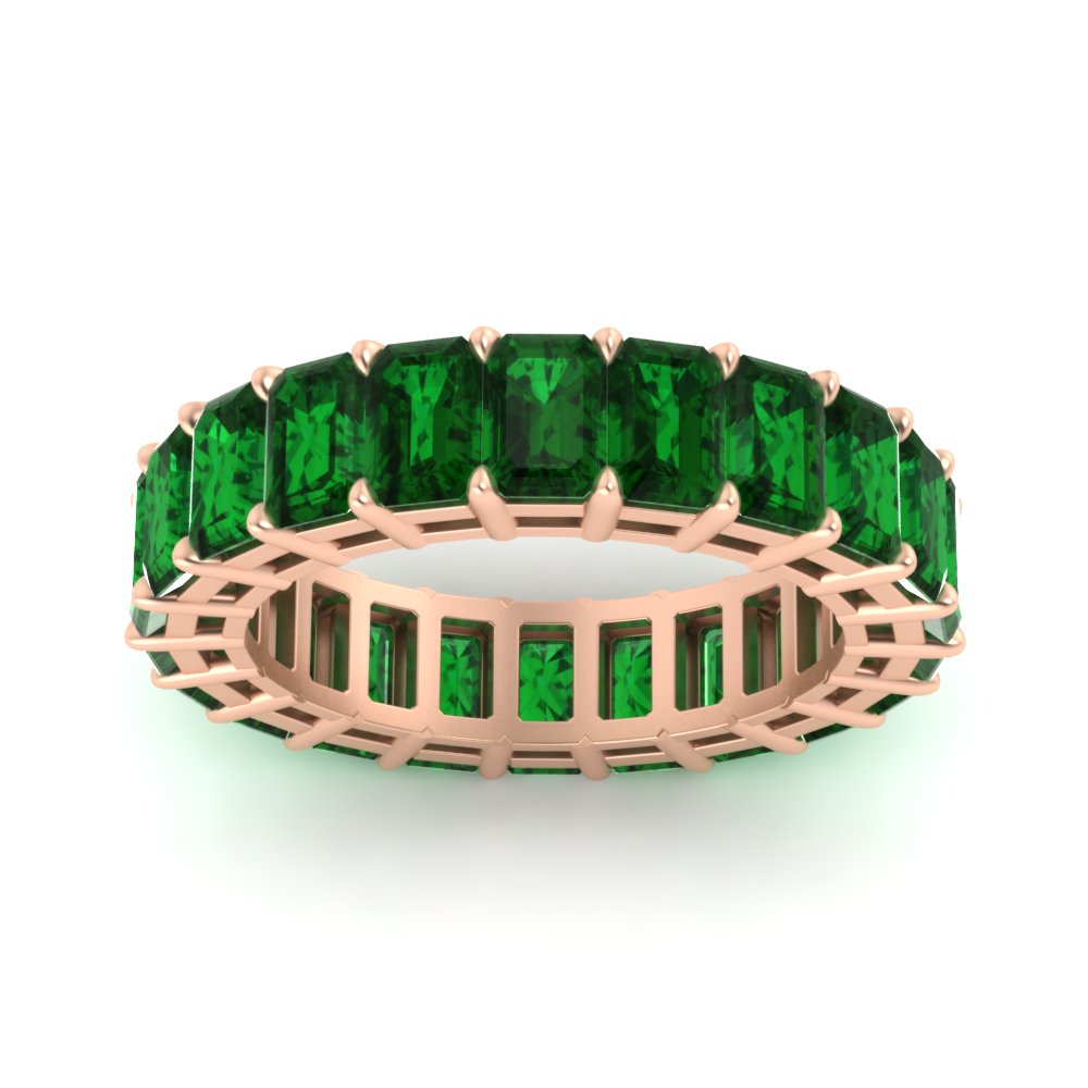 10 Carat Emerald Cut Eternity Band Ring
