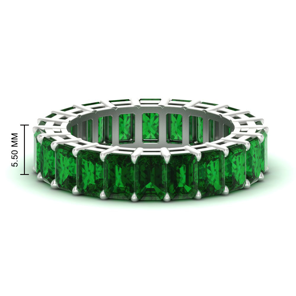 10 Carat Emerald Cut Eternity Band Ring