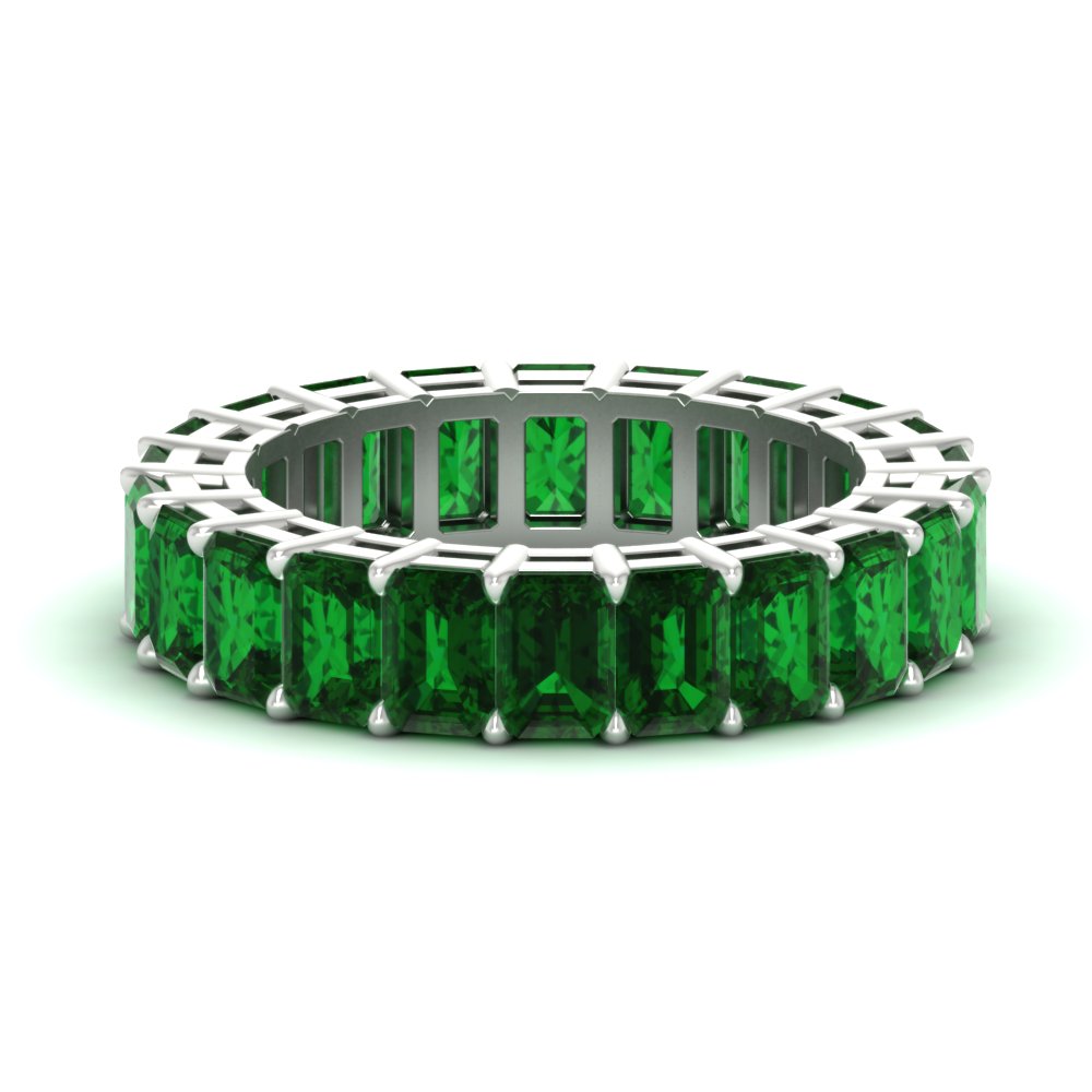 10 Carat Emerald Cut Eternity Band Ring