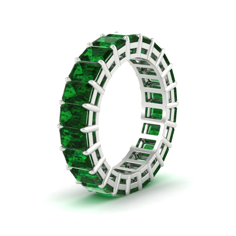 10 Carat Emerald Cut Eternity Band Ring