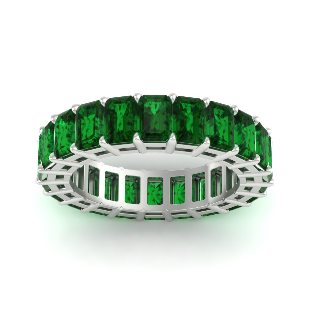 10 Carat Emerald Cut Eternity Band Ring