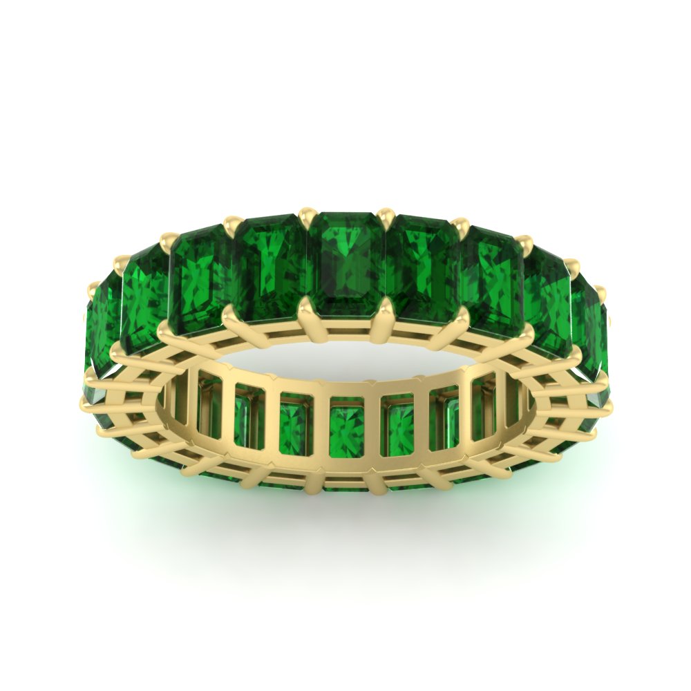 10 Carat Emerald Cut Eternity Band Ring