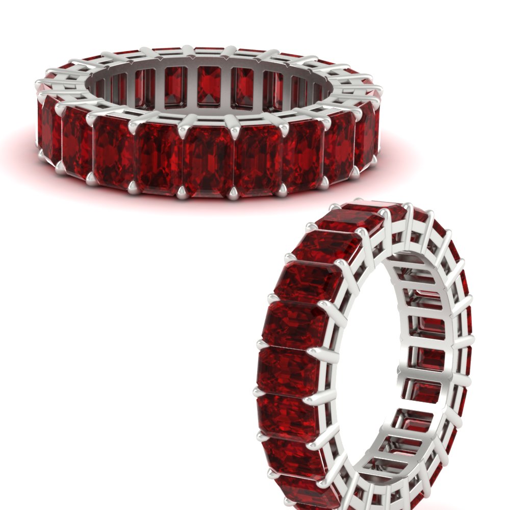 10 Carat Emerald Cut Eternity Band Ring