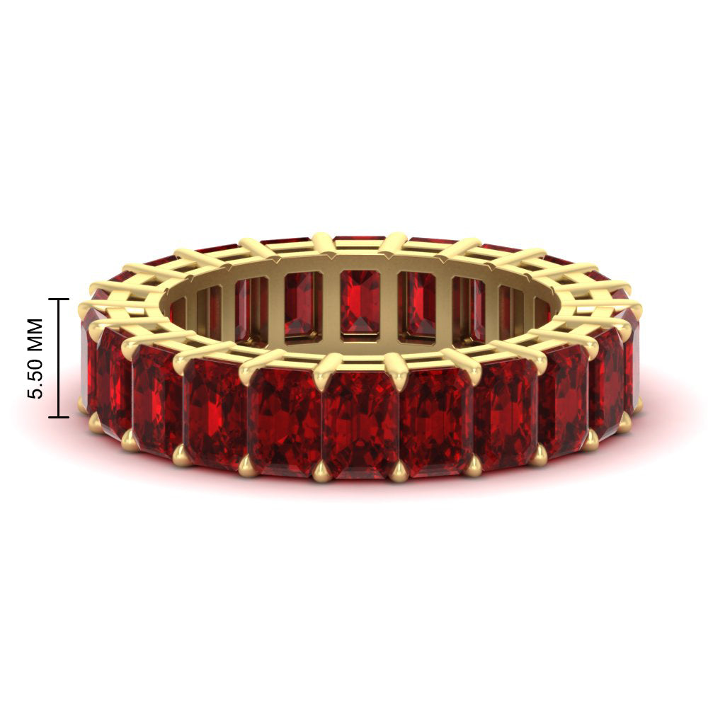 10 Carat Emerald Cut Eternity Band Ring