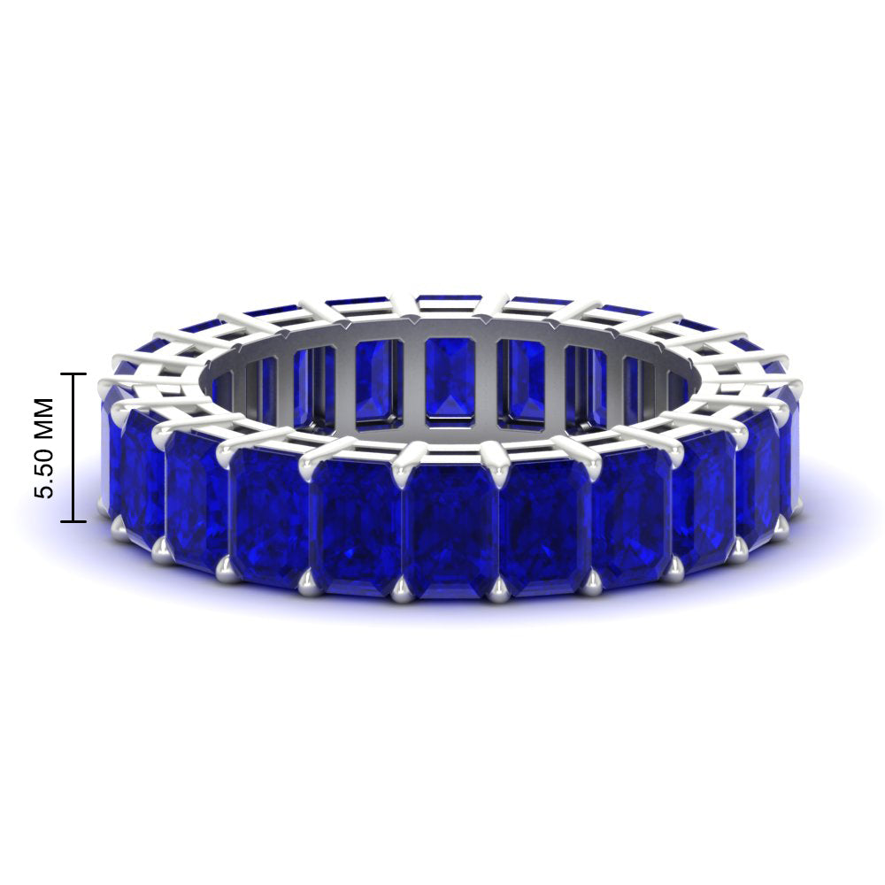 10 Carat Emerald Cut Eternity Band Ring