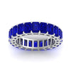 Load image into Gallery viewer, 10-carat-emerald-cut-eternity-sapphire-wedding-band-ring-in-white-gold-FDEWB9293EMGSABLANGLE5-10.00CT-NL-WG.jpg