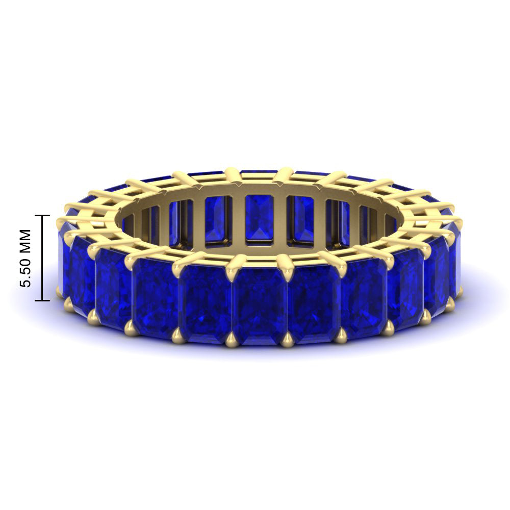 10 Carat Emerald Cut Eternity Band Ring