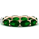 Load image into Gallery viewer, 10-carat-emerald-eternity-wedding-band-oval-shape-in-rose-gold-FDEWB8425OVGEMGR-10.00CT-NL-RG-HW
