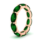 Load image into Gallery viewer, 10-carat-emerald-eternity-wedding-band-oval-shape-in-rose-gold-FDEWB8425OVGEMGRANGLE2-10.00CT-NL-RG
