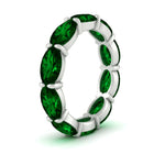 Load image into Gallery viewer, 10-carat-emerald-eternity-wedding-band-oval-shape-in-white-gold-FDEWB8425OVGEMGRANGLE2-10.00CT-NL-WG
