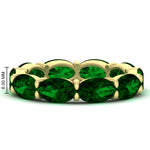Load image into Gallery viewer, 10-carat-emerald-eternity-wedding-band-oval-shape-in-yellow-gold-FDEWB8425OVGEMGR-10.00CT-NL-YG-HW
