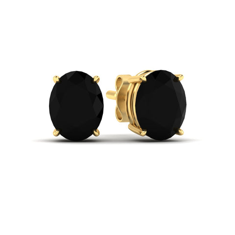 Oval Shaped Lab Grown Black Diamond Gemstone Earrings