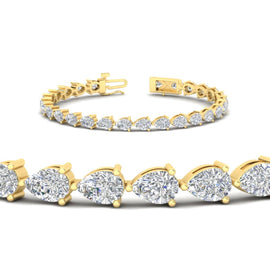 10 Carat Pear Shape East West Diamond Tennis Bracelet