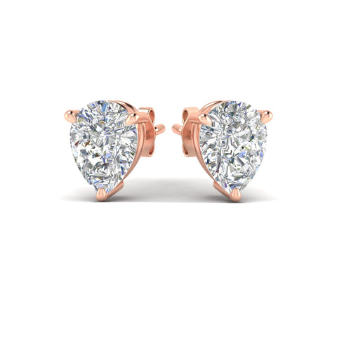 Three-Prong Pear Diamond Solitaire Stud Earrings [IGI Certified]
