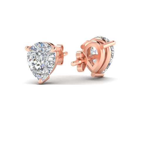 Three-Prong Pear Diamond Solitaire Stud Earrings [IGI Certified]